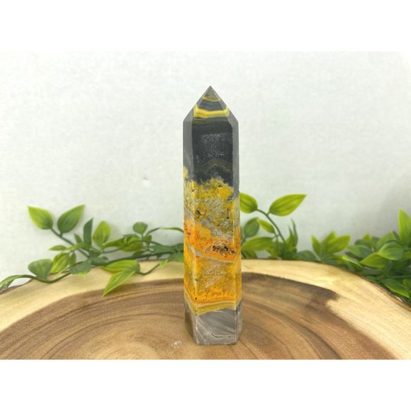 Bumblebee Jasper Tower - 5" Natural Bumblebee Jasper - Bumble Bee Jasper Point - Picture 6 of 7